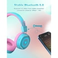 thumbnail image 6 of Link Dream Kids Bluetooth Headphones,V5.0 Wireless Over-Ear Headset with Mic, 3 Lighting Modes, 22-32H Playtime, Foldable, 3.5mm Audio Jack, for School/Students/PC/Phone/Tablet (Boys/Girls),Green, 6 of 14