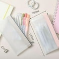 thumbnail image 4 of Zipper Clear Pencil Cases Fashion Durable Pencil Case Wonen Multipurpose Cosmetic Travel Carry Portable Bags for Stationery, School, Office Beige One Size, 4 of 7