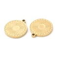 thumbnail image 3 of Ion Plating(IP) 316L Surgical Stainless Steel Pendant for Enamel Settings Flat Round with Sun Real 18K golden Plated Tray: 4mm 13x12x1mm Hole: 1mm, 3 of 3