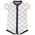 thumbnail image 3 of Hudson Baby Infant Boy Cotton Rompers 3pk, Baseball, 3-6 Months, 3 of 4