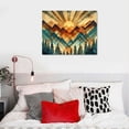 thumbnail image 5 of JEUXUS  Mountain Canvas Wall Art for Home Decor - Boho Style Abstract Wood Grain Sun Mountains Forest Art Picture Print On Canvas HD Giclee Ready to Hang  16x12in, 5 of 6