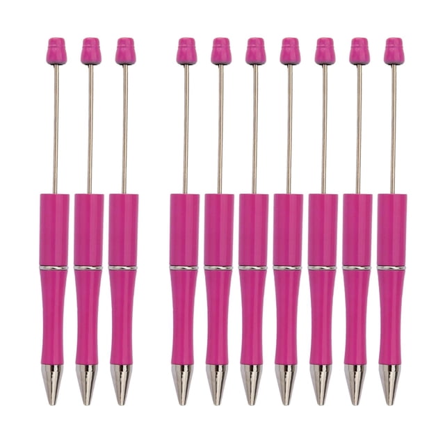 10 piezas de bolígrafo con cuentas, bolígrafo de punta redonda para decoración de fiestas, bolígrafo de escritura novedoso DIY para Rosa roja