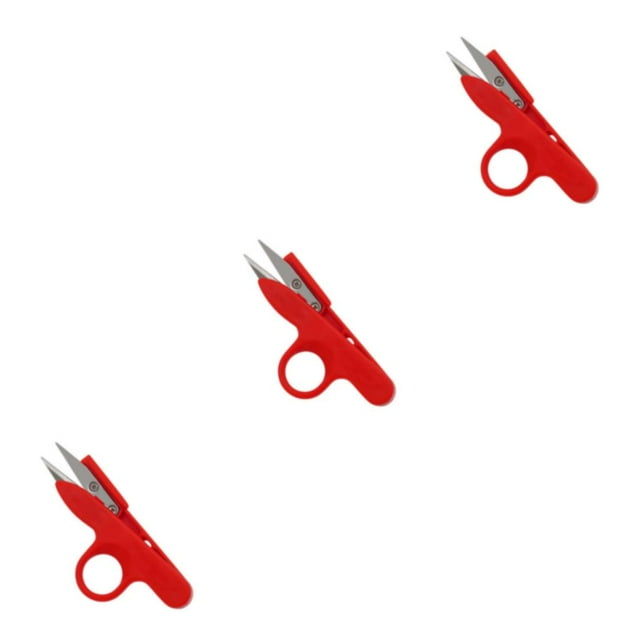 Langgg ABS Portable Sewing Scissors – Professional Stainless Steel Cutter Embroidery Scissors Sewing Cutter red 3Set