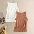 thumbnail image 2 of Plus Size Loose Linen Strapless Tank Top, Suitable for Outerwear, Womens Workout O Neck Sleeveless Breathable Tank Casual Tops Shirt White 2, Xl, 2 of 5
