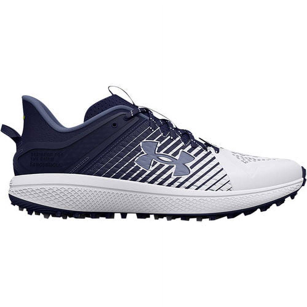 Under Armour Men's Yard Turf Low Baseball Shoe, Navy  White