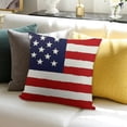thumbnail image 3 of Creowell 4th of July Pillow Covers,Patriotic Red White Blue Summer Outdoor Throw Pillow Covers,Independence Memorial Day USA Flag Linen Fourth of July Cushion Case for Sofa Couch Decor 18x18in, 3 of 5