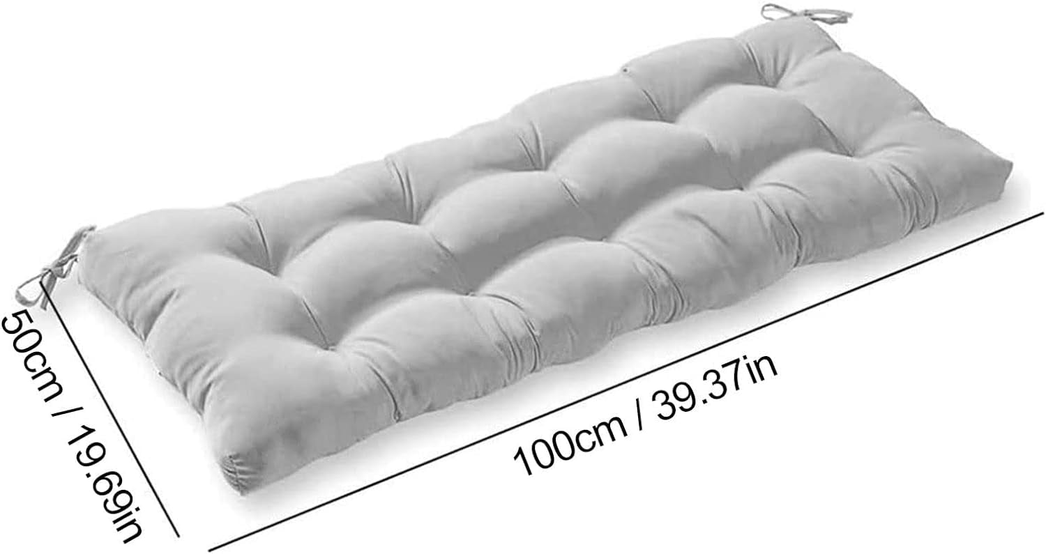 JONJUMP Gray 120 * 50Cm Bench Cushion Swing for Lounger Garden Furniture Patio Indoor Outdoor Chair Cotton Wicker Seat Cushions