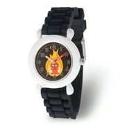 Incredibles Dashiell Parr Boys' White Plastic Time Teacher Watch,Black Silicone Strap