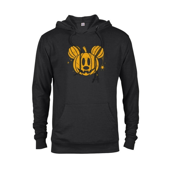 Disney Mickey Mouse Halloween Jack-o’-Lantern Distressed - Pullover Hoodie for Adults - Customized-Black