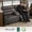 Dark Grey, variant on MCombo 73" Wall Hugger Power Loveseat Recliner with Console for Small Spaces, RV, 360° Swivel Tray Table, Armrest Storage, Navy Blue