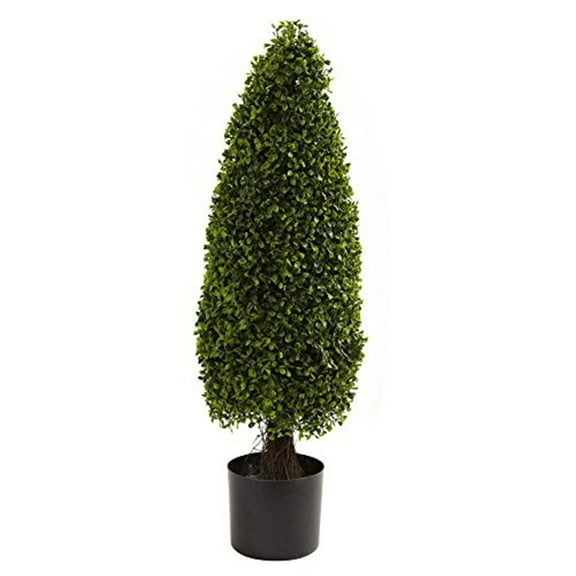 Nearly Natural 3ft. Boxwood Tower Artificial Topiary UV Resistant (Indoor/Outdoor)