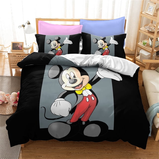 Mickey Mouse Housse de Couette Dessin Animé Respirante Polyester Imprimé 3d Ensemble de Literie de Luxe