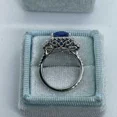 thumbnail image 5 of 3Ct Emerald Cut Blue Sapphire Diamond Halo Engagement Ring 14K White Gold Finish, 5 of 5