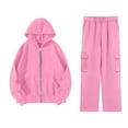 thumbnail image 6 of LEKODE Workout Hoodies for Women Baggy Hoodie Sweatpants and Hoodie Set for Women Top Long Sleeve Womens Tops Women’s Tops for Women Long Sleeve Pink 3XL, 6 of 6