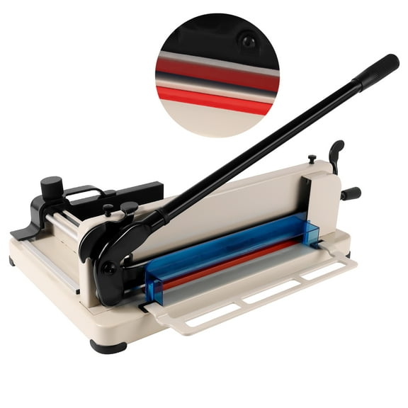 12" Guillotine A4 Paper Cutter, Toolbox, 1.6 Inch Cutting Height, Adjustable Clamps, Solid Steel Build, 400 Sheet Capacity, Ideal for Office, Business, Print Studio