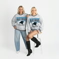 thumbnail image 6 of Women's Gameday Couture Ash/Black Carolina Panthers Oversized Gridiron Drive Ringer Stripe Sweatshirt, 6 of 6
