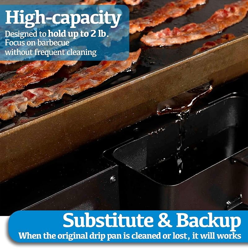 Blackstone Grease Cup Replacement, Drip Pan Grease Catcher for 28" and 36" Blackstone Griddles, Durable and Easy to Install