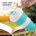 thumbnail image 2 of Foldable Portable Lightweight Silicone Cup with Cover for Water Coffee(Dark Green), 2 of 14