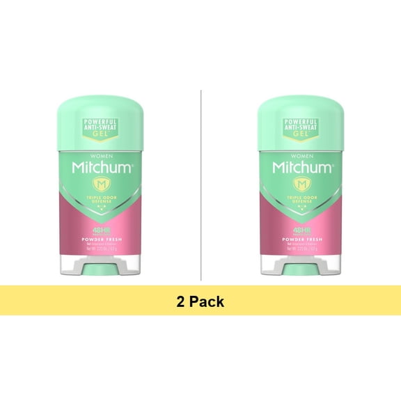 Lady Mitchum Clear Gel Anti-Perspirant Deodorant, Powder Fresh - 2.25oz - 2 Pack