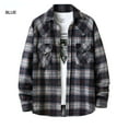 thumbnail image 6 of Vintage Thickened Flannel Plaid Shirt Jacket for Men, 6 of 12