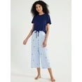 thumbnail image 6 of Joyspun Women's Cropped Woven Pajama Pants, Sizes XS to 3X, 6 of 6