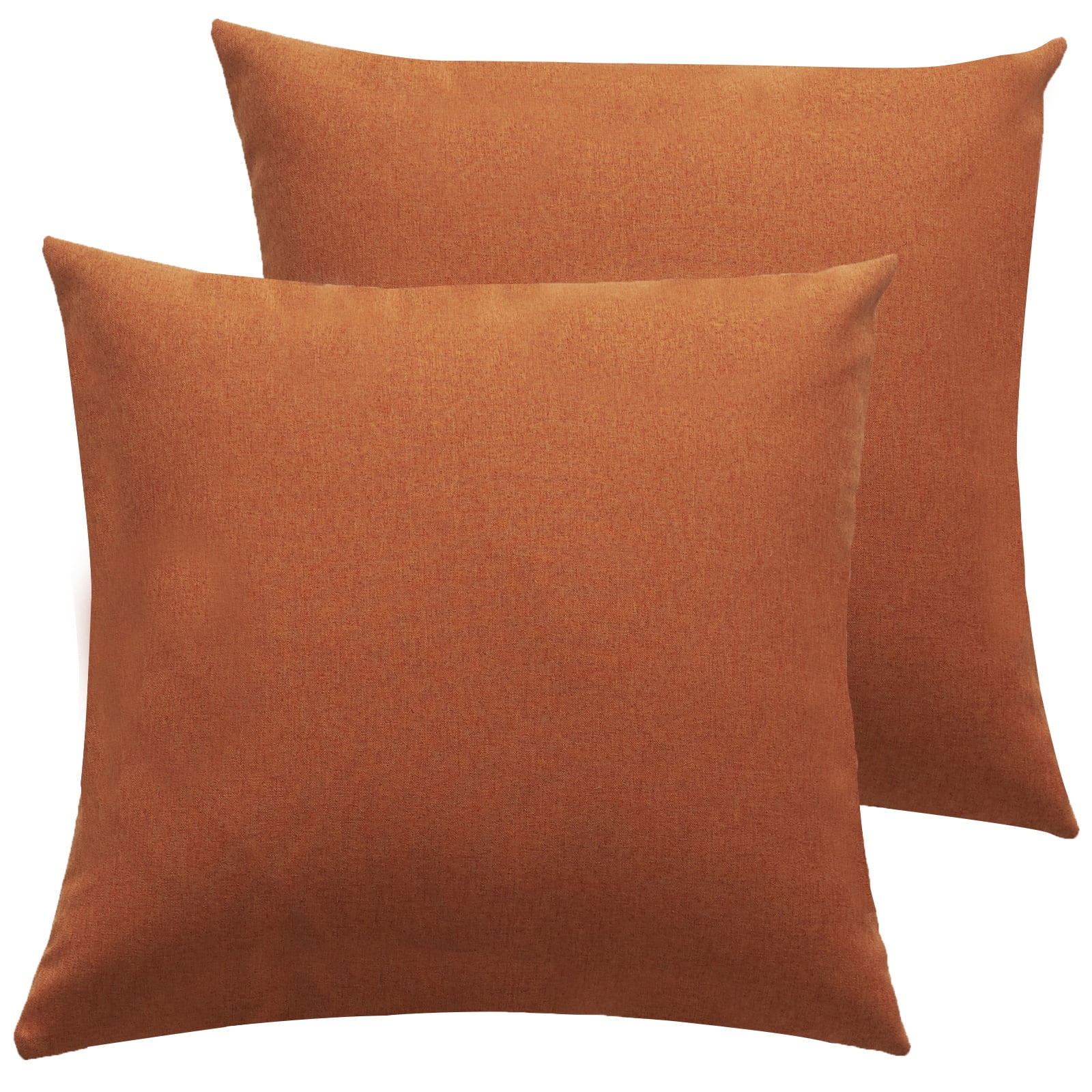 Set of 2 Outdoor Waterproof Throw Pillow Covers 18x18 Inch for Patio Garden  Porch Sofa, Orange