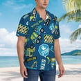 thumbnail image 5 of Bixox Men's Hawaiian Shirts Men's Machinery Road Construction Print Short-Sleeve Shirt-Large, 5 of 8