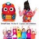 thumbnail image 2 of Mochila para niños pequeños, mochilas preescolares para bebés, niños y niñas, lindas mochilas de neopreno con dibujos animados para niños de 0 a 3 años (búho rojo), 2 of 5