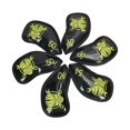 thumbnail image 1 of 6 piezas portátiles PU Golf Irons Head Cover Skull Design Número de identificación Mujeres Hombres Protección antideslizante con protección de manga d - Verde Sunnimix cubierta de la cabeza de golf, 1 of 8