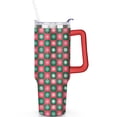 thumbnail image 2 of Red and Green Check White Snowflakes 40 Oz Tumbler with Handle Lid and Straw Stainless Steel Double Walled Vacuum Insulated Cup Merry Christmas Gifts Tumbler for Women Men Friends Outdoor Indoor, 2 of 6