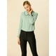 thumbnail image 3 of Blusa De Manga Larga Con Cuello Peter Pan Y Volantes Para Mujer Allegra K Verde XS, 3 of 6