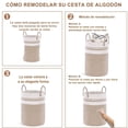 thumbnail image 4 of Cesta de lavandería de cuerda tejida con asas, multiusos,juguetero practico, cesto para ropa sucia, canasta organizadora,grande blanco y marrón(58 L), 4 of 7
