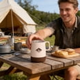 Beige Portable Camping Cup Outdoor Coffee and Tea Cup With Color Block ...