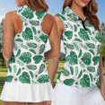 thumbnail image 4 of Aplkyhs Matching Golf Shirts for Couple Funny Men Women Matching Couple Tropical Monstera Leaf Golf Shirts 4-Way Stretch Athletic Sleeveless Shirts Breathable Fabric Machine Washable, 4 of 6