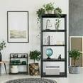 thumbnail image 3 of Gymax 5-Tier Storage Shelving Freestanding Heavy Duty Rack Black, 3 of 10