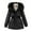 Black, variant on Patlollav Womens Coats Winter Plush And Thick Insulation Work Attire Overcoming Cotton Jacket