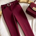 thumbnail image 4 of Pantalones acampanados elegantes y ajustados para mujer, pantalón de traje de cintura alta, de color liso, a la moda, para oficina, primavera y otoño, 4 of 5