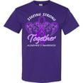thumbnail image 3 of Inktastic Staying Strong Together Alzheimer's Awareness Purple Ribbon T-Shirt, 3 of 5