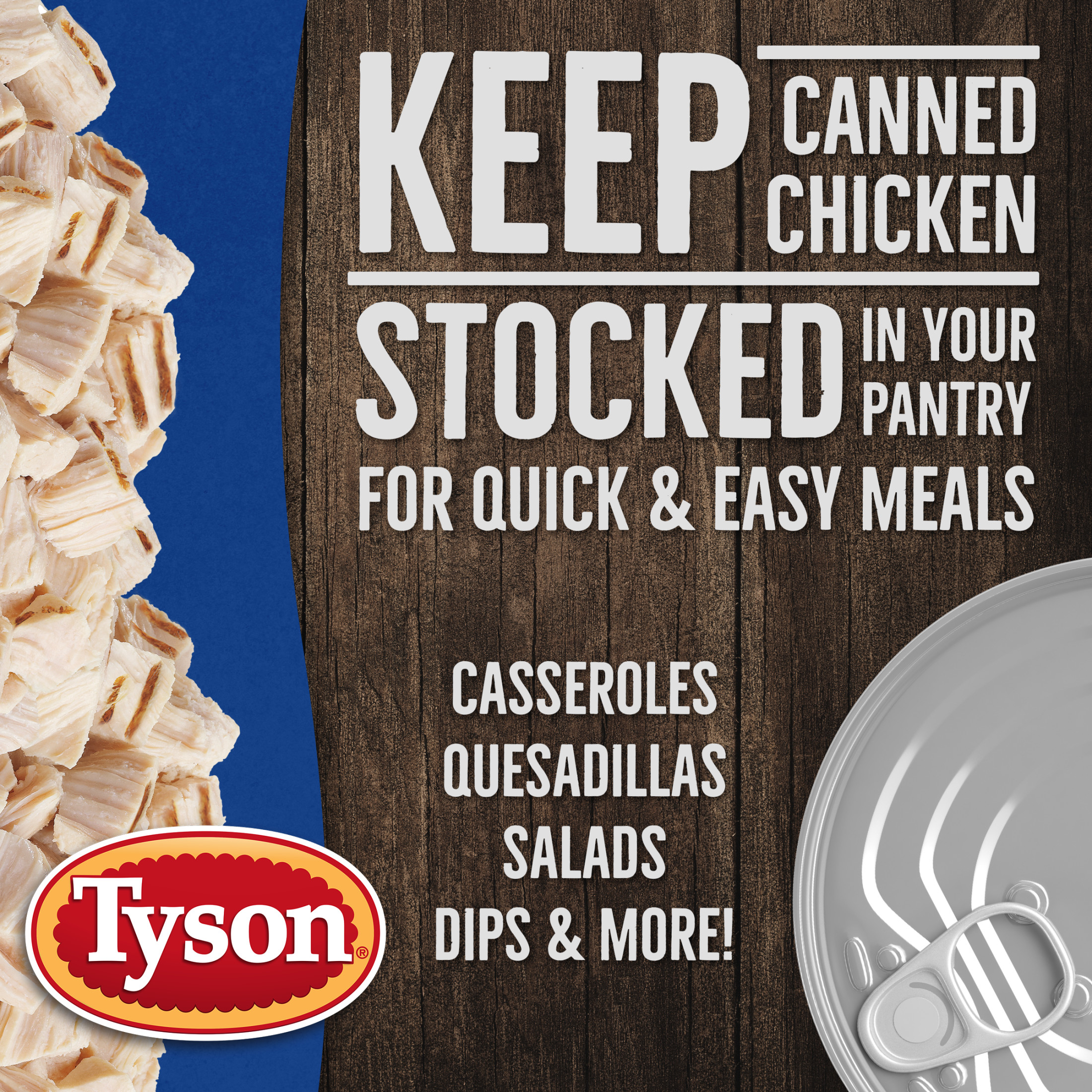 Tyson® Grilled & Ready® Premium Grilled Chunk White Chicken Breast, 12 oz.