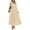 Beige, variant on Women's Fall Wedding Guest Dresses Long Sleeve V Neck Flowy Elegant Holiday Party Maxi Dress with Pockets