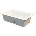 thumbnail image 3 of Transolid Radius 33in x 22in silQ Granite Drop-in Double Bowl Kitchen Sink with 4 CBDF Faucet Holes, In White, 3 of 4