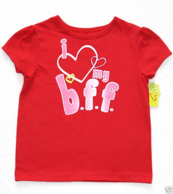 I Love My Best Friend Forever Valentine Short Sleeve T Shirt Girl Size