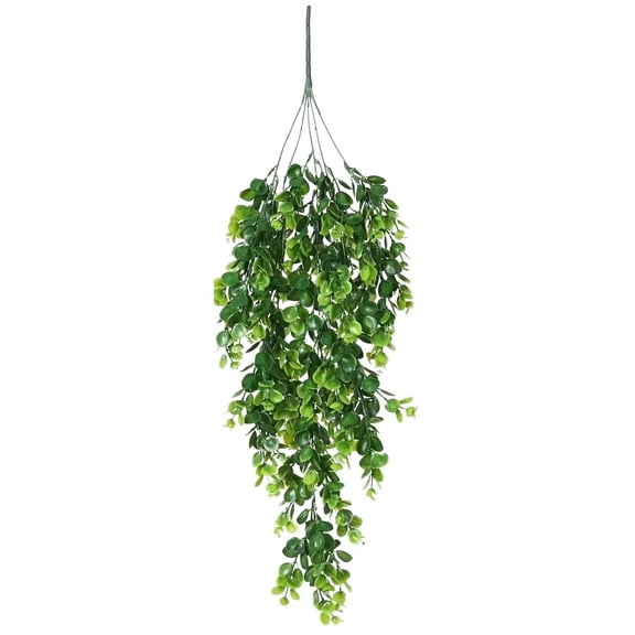 PPKVUFD 1 Pack 30'' Artificial Hanging Vine, Faux Plastic Leaves Ivy Plants Fake Greenery Plant UV Resistant Vines Decor for Bedroom Indoor Outdoor Home Kitchen Garden Office Wall Wedding Decoration
