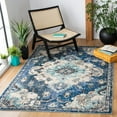 thumbnail image 2 of SAFAVIEH Madison Elinor Traditional Distressed Area Rug, Navy/Ivory, 3' x 5', 2 of 8