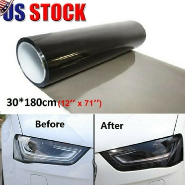 Tint Vinyl Film Sticker for Car SUV Headlight Taillight Fog Light Wrap Protector 12"*71" Light Black