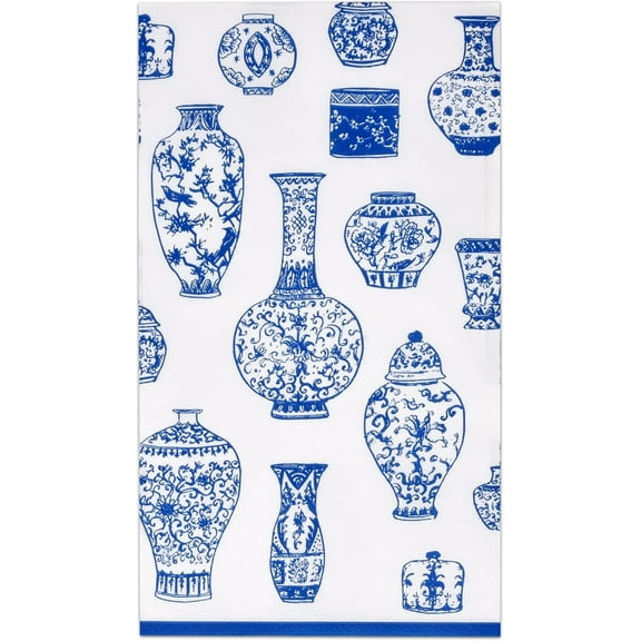 Gift Boutique 100 Blue Floral Vase Disposable Paper Napkins