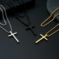 thumbnail image 2 of TURANDOSS Layered Cross Necklace for Men Stainless Steel Cross Necklace Layered Rope Chain Box Chain Cross Necklace for Men Women, 2 of 6