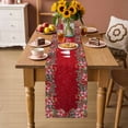 thumbnail image 2 of Red Christmas Table Runner 36 Inches Long Farmhouse Dress Scarves, Xmas Tree Snowflake Poinsettia Dining Tablerunner for Coffee Table/Kitchen Island/Party Décor, Small 13" x 36", 2 of 8