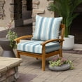 thumbnail image 2 of ARDEN Foam Outdoor Deep Seat Cushion Set, 24 x 24, made with ProFoam, Rain-proof, Fade Resistant, French Blue Linen Stripe, 2 of 9
