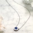 thumbnail image 4 of Gem Stone King 925 Sterling Silver Blue Created Sapphire Women Solitaire Pendant Necklace for Women (1.60 Cttw, Round 7MM, with 18 inch Silver Chain), 4 of 4